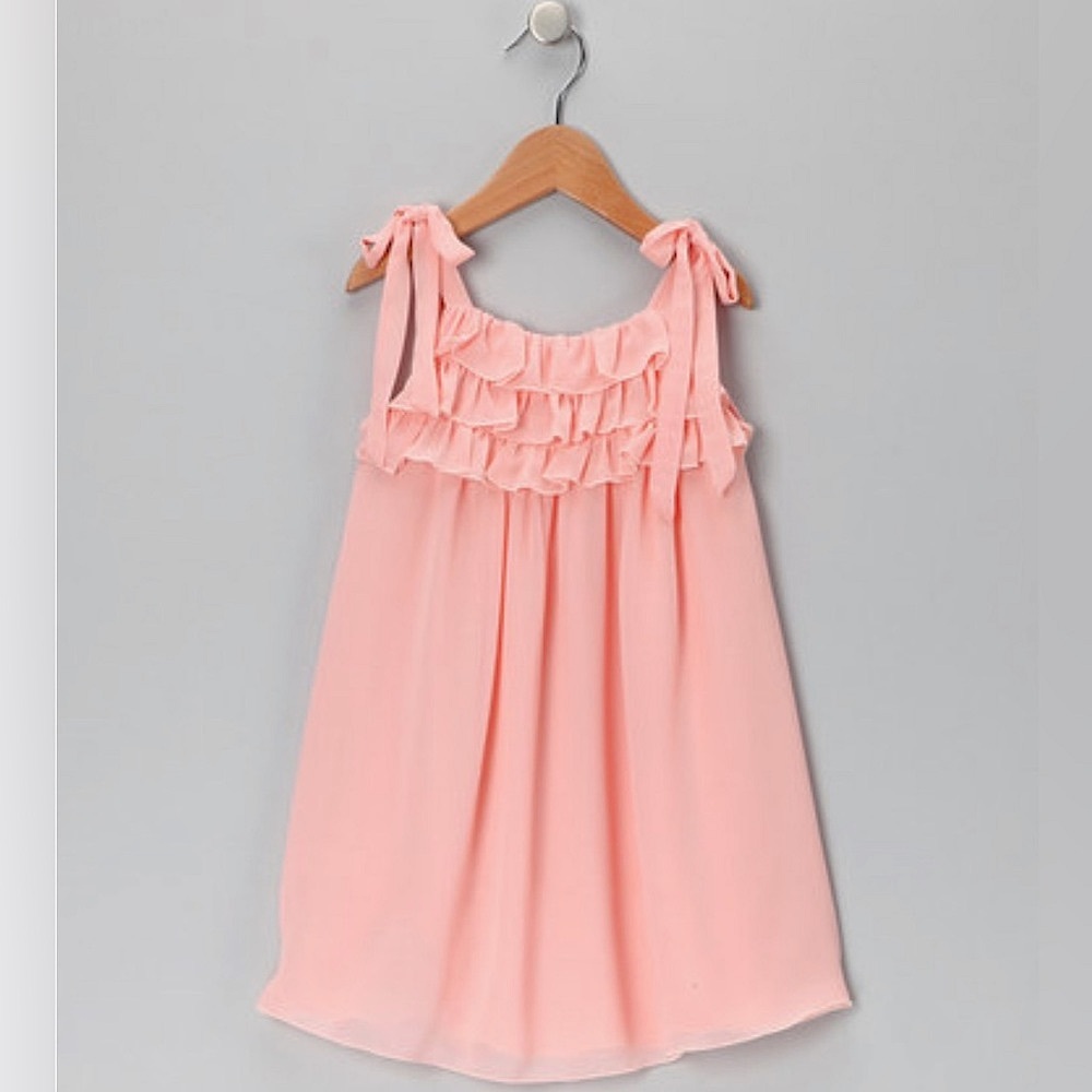 Fantaisie Kids Girl’s 3T Peach Dress Ruffle Bodice Vintage Boutique
